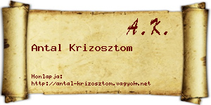 Antal Krizosztom névjegykártya